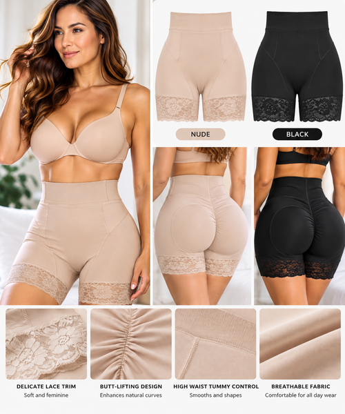 12-Inch Sculpt & Smooth Colombian Lace Shaping Shorts
