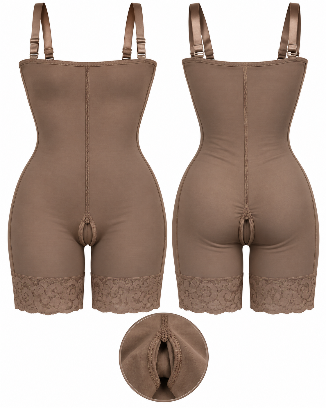Mia Colombian Open-Bust Mid-Thigh Shaping Bodysuit