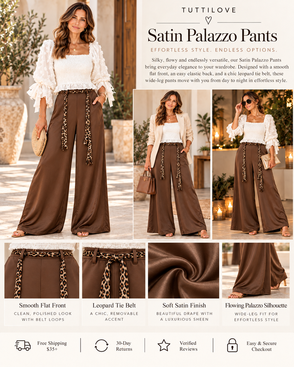 The Verona Satin Palazzo Pants