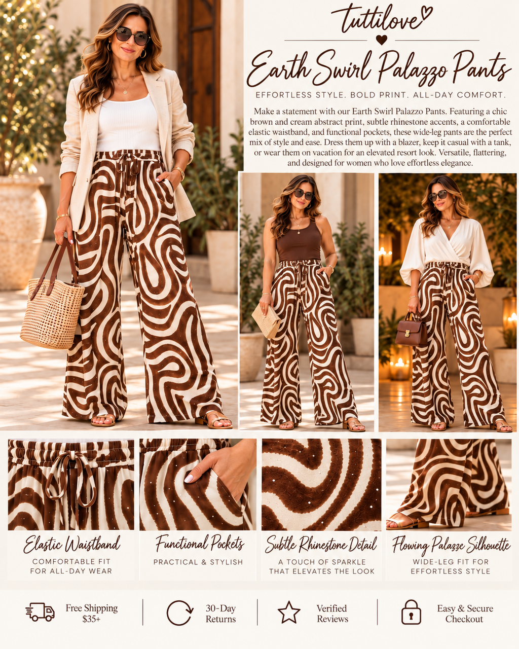 Earth Swirl Palazzo Pants