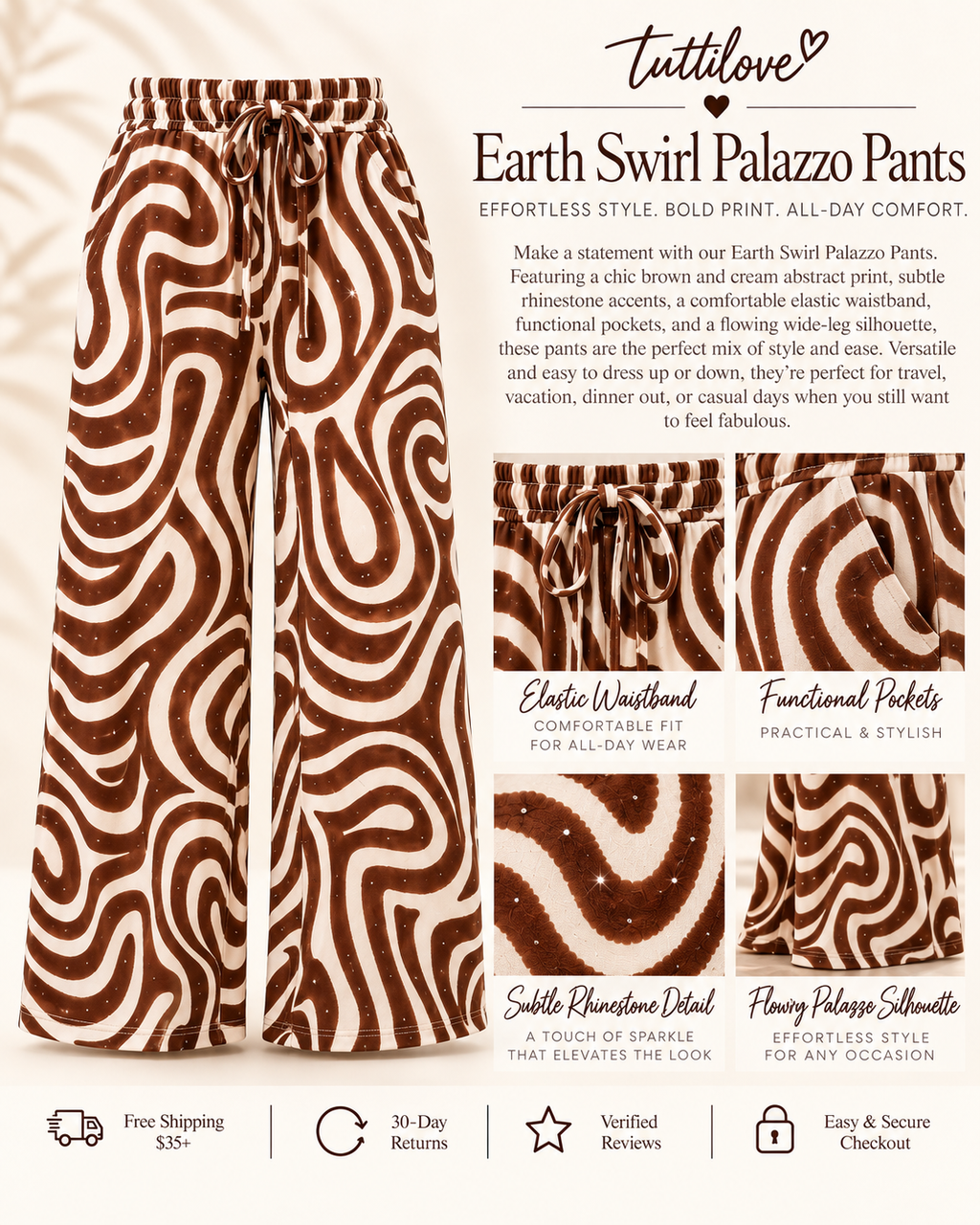 Earth Swirl Palazzo Pants