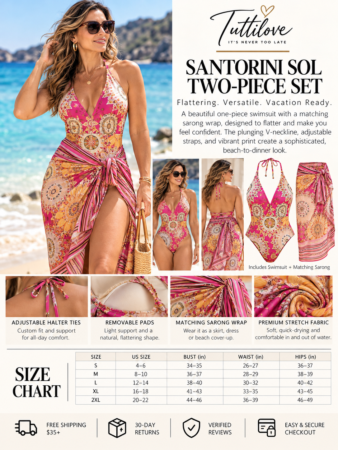 The Santorini Sol Two-Piece Set Swimsuit