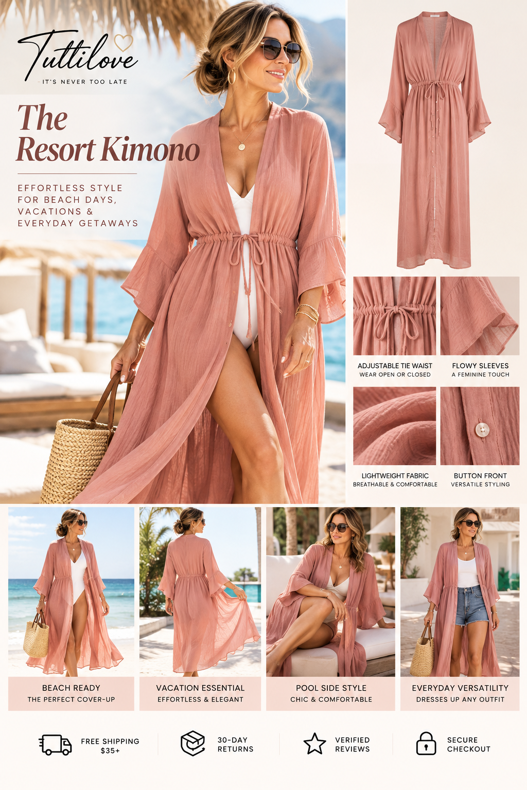Endless Summer Beach Kimono Dress
