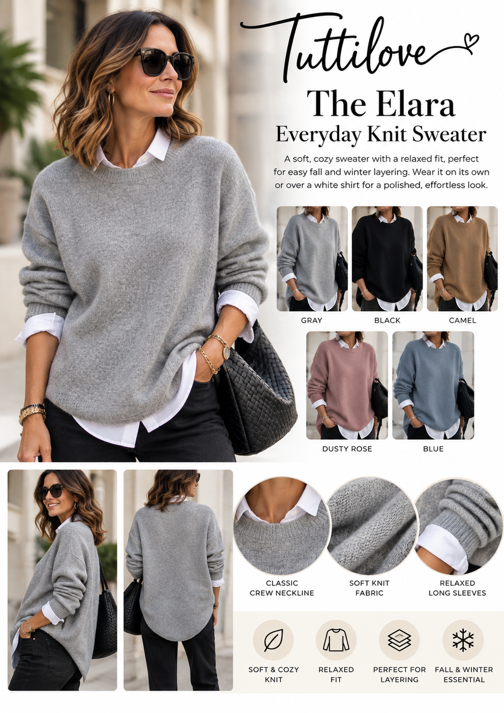 The Elara Everyday Knit Sweater