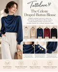 The Celeste Draped Button Blouse