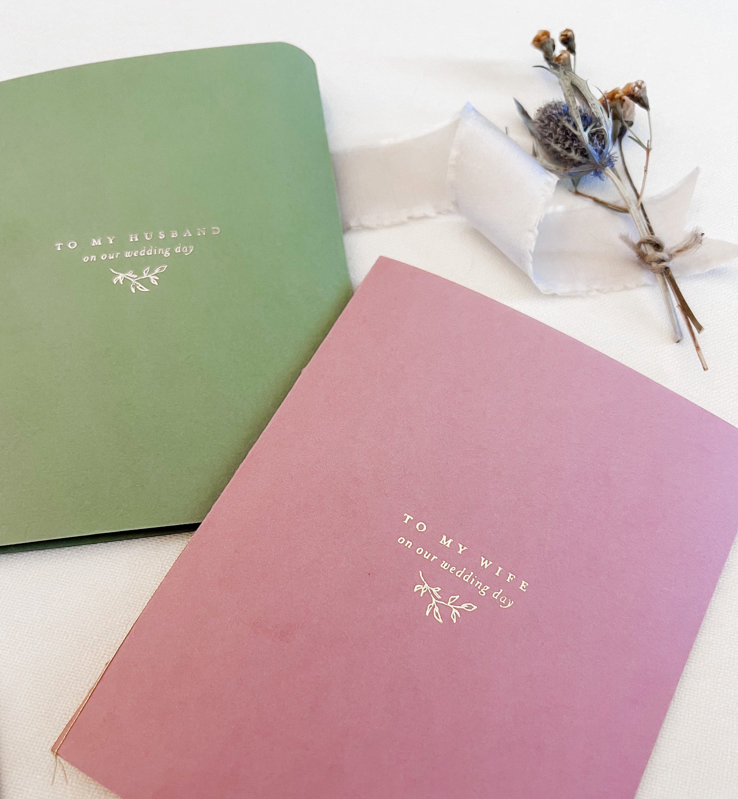 Gold Foil His and Hers Vow Book Set