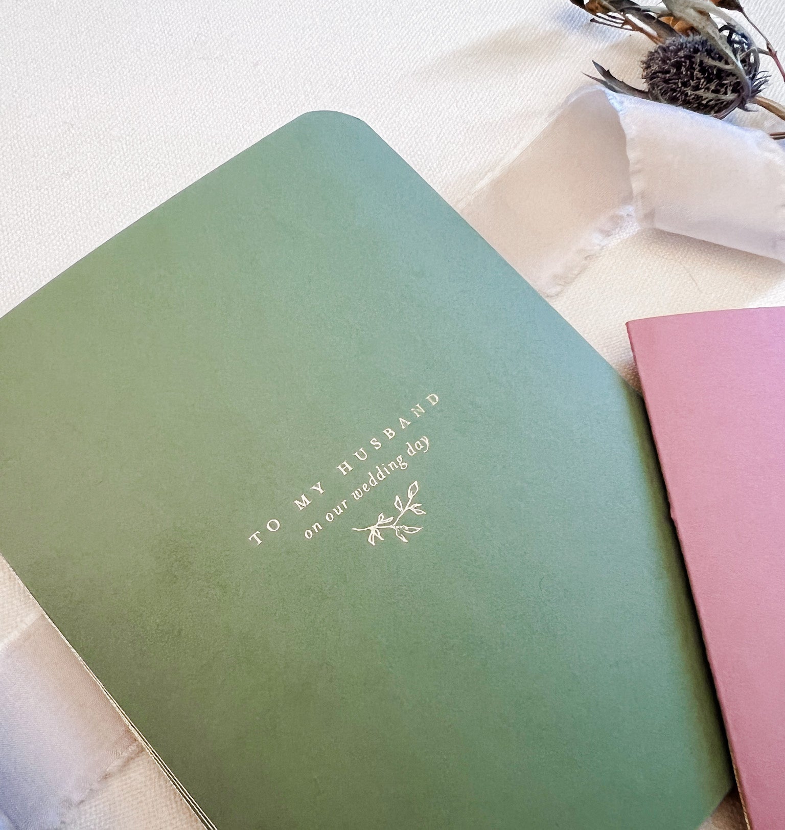 Gold Foil His and Hers Vow Book Set