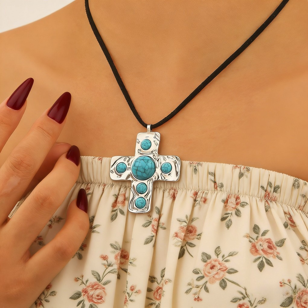 The Santa Fe Turquoise Cross Jewelry Set
