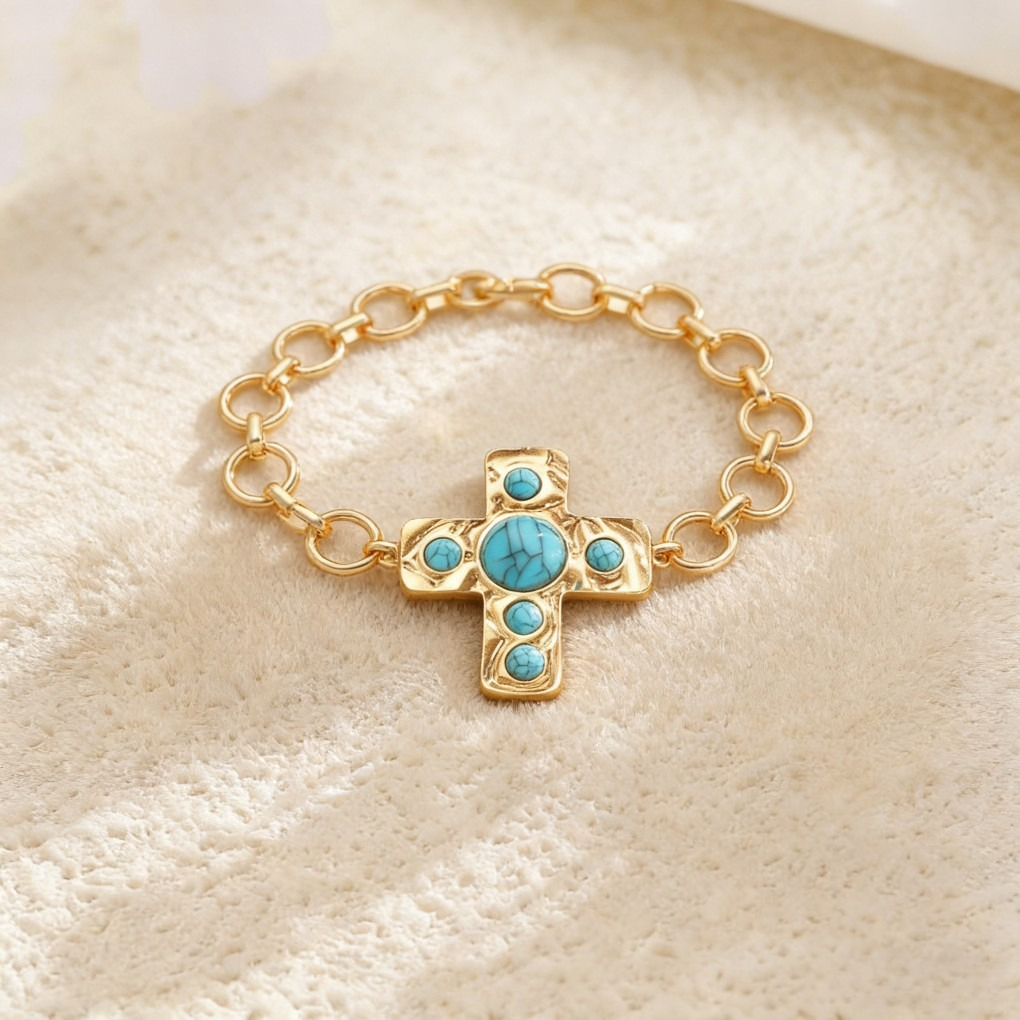 The Santa Fe Turquoise Cross Jewelry Set