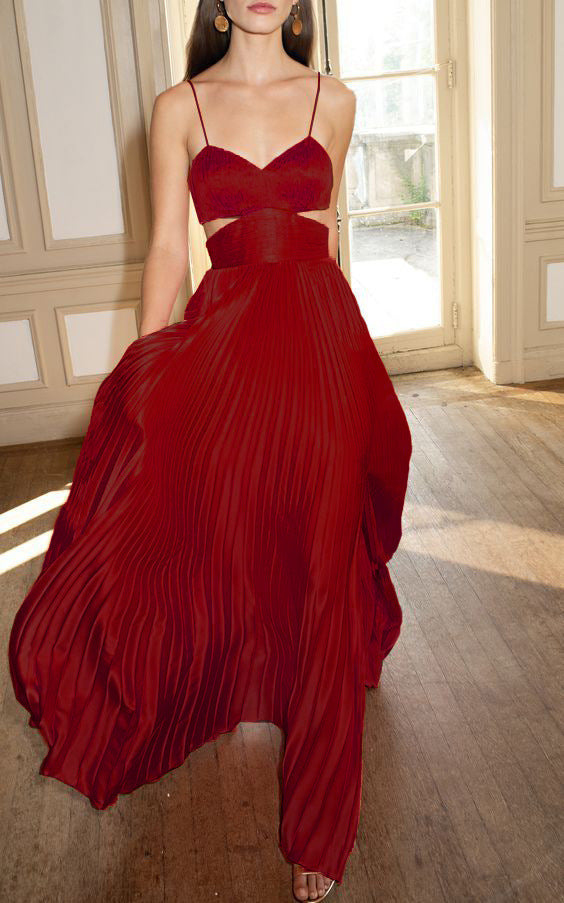 The Celeste Cutout Pleated Maxi Dress