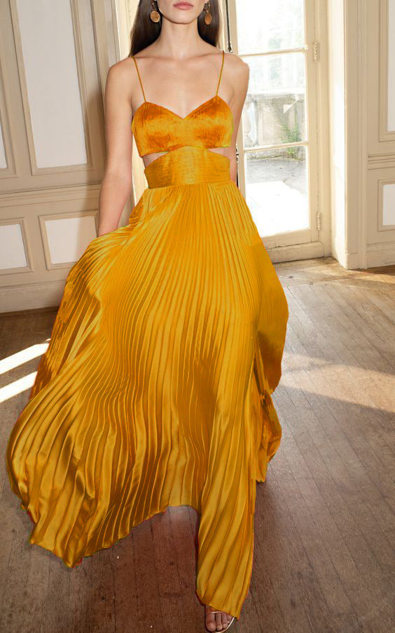 The Celeste Cutout Pleated Maxi Dress