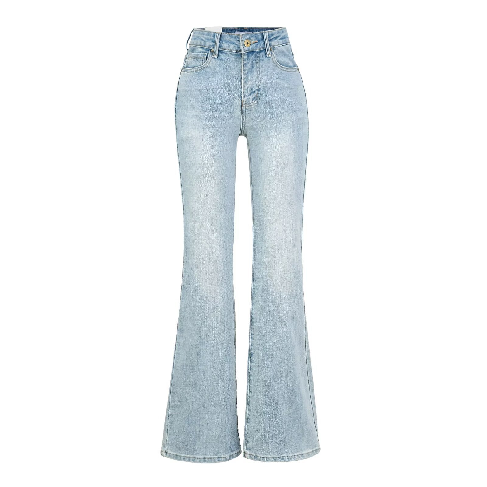 Margot Robbie Light Blue High Waist Slim Fit Bootcut Jeans