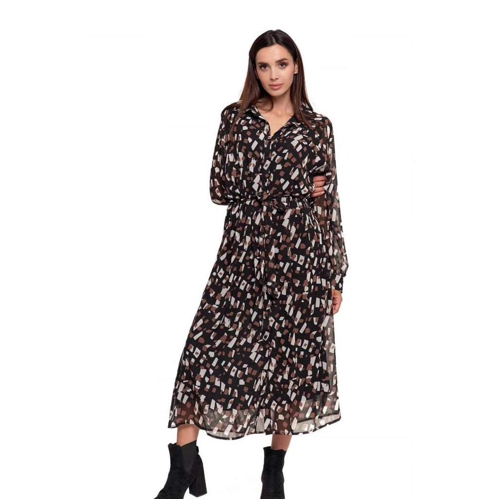 The Autumn Whisper Floral Midi Dress