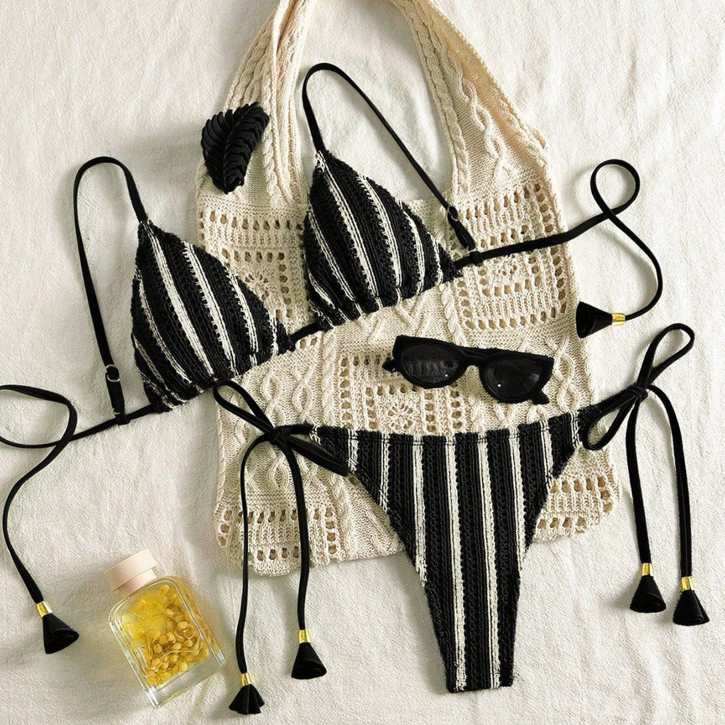 Bikini Set Special Multi color Double Strap Swimsuit Women's Bathing Suit