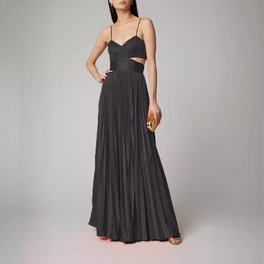 The Celeste Cutout Pleated Maxi Dress