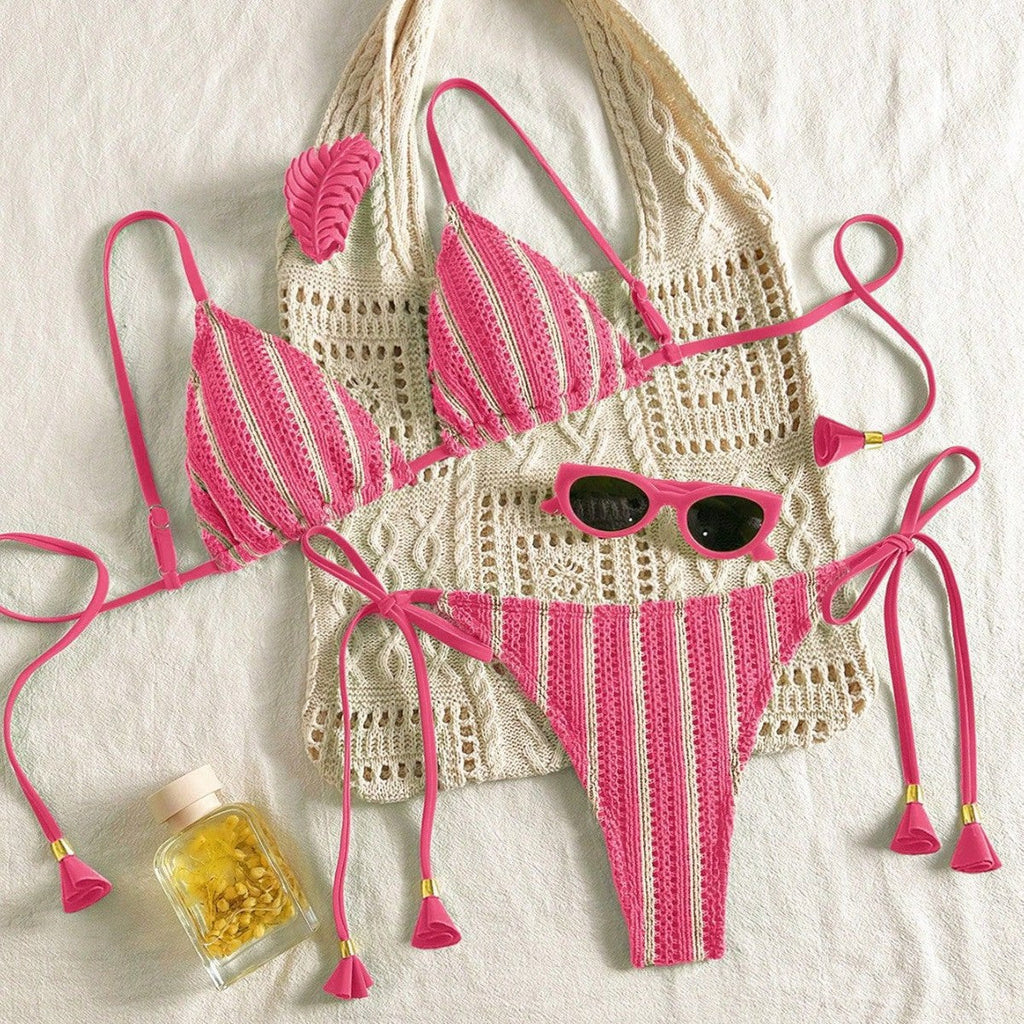 Bikini Set Special Multi color Double Strap Swimsuit Women's Bathing Suit