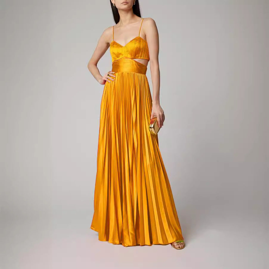 The Celeste Cutout Pleated Maxi Dress