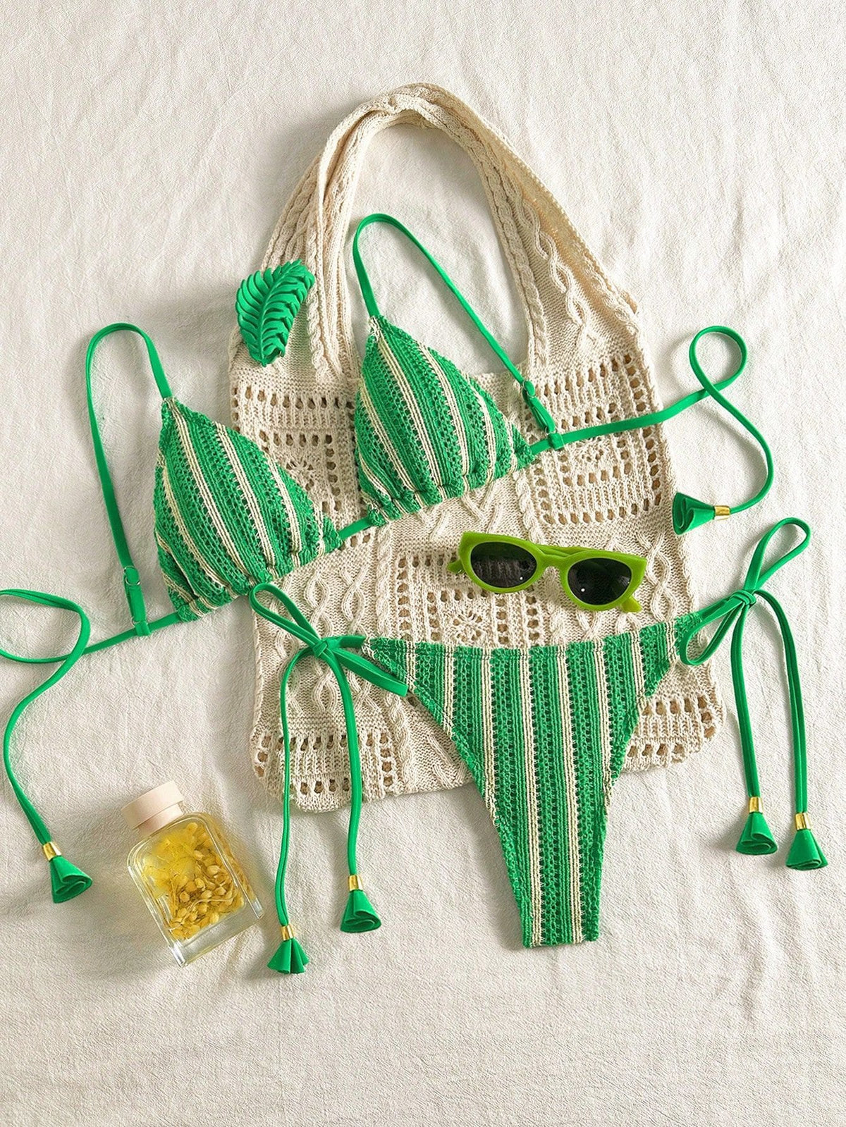 Bikini Set Special Multi color Double Strap Swimsuit Women's Bathing Suit