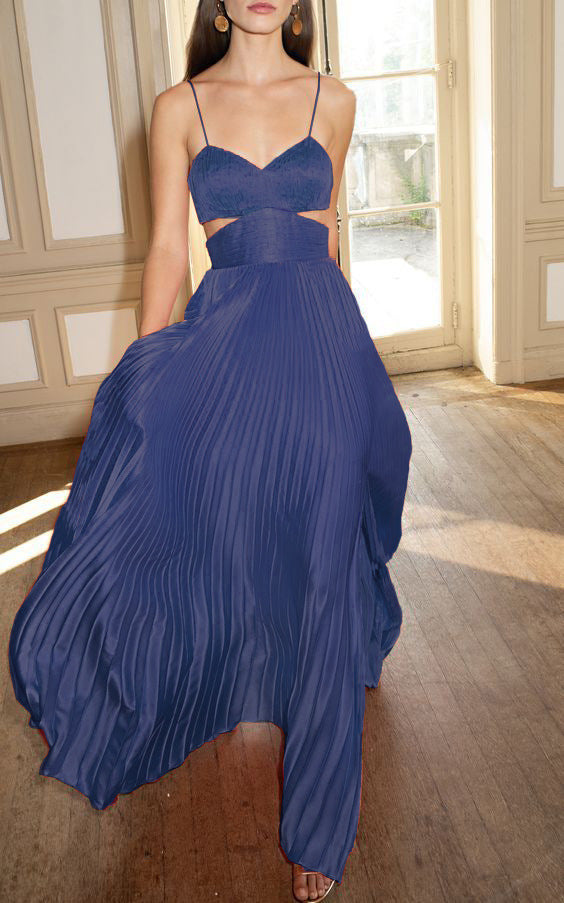 The Celeste Cutout Pleated Maxi Dress