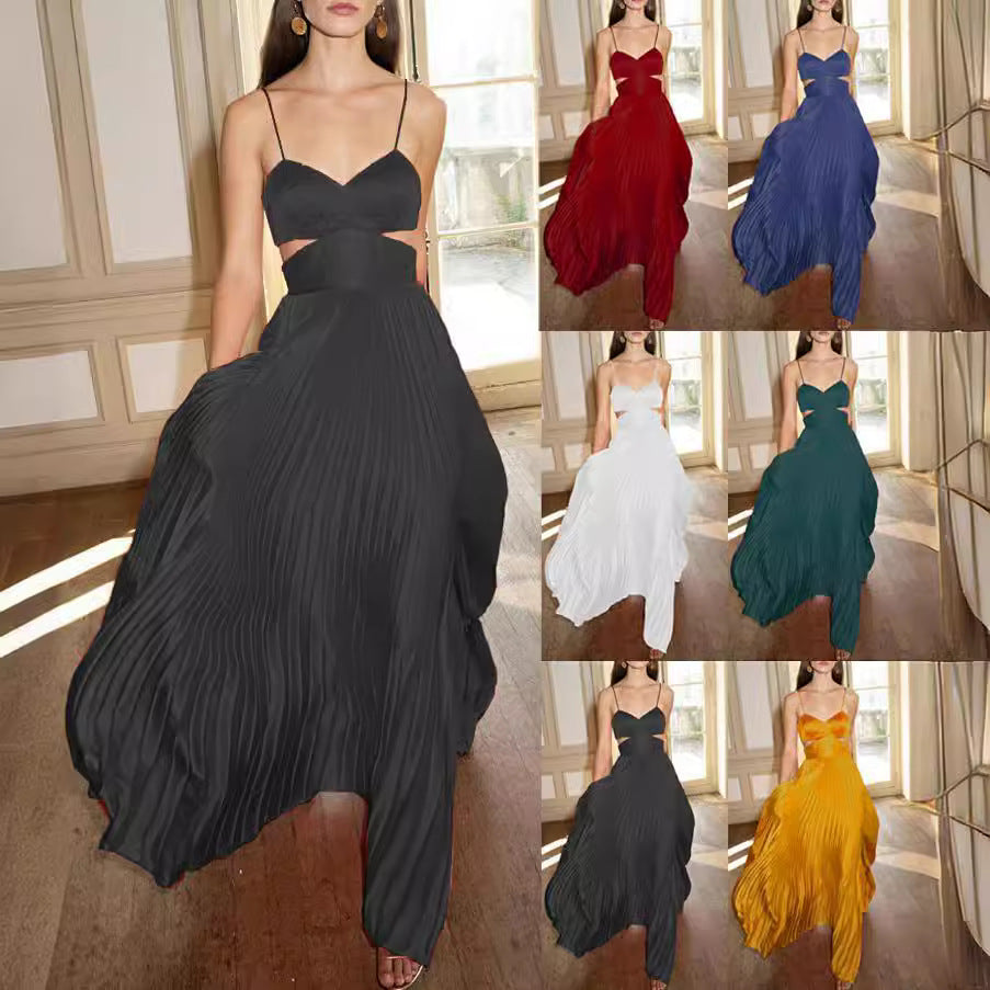 The Celeste Cutout Pleated Maxi Dress