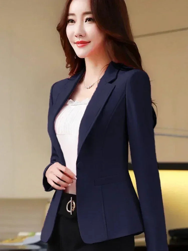 Women's Fit and Tailored Blazer Jacket for Spring and Autumn Office Lady OL Casual Business Suit for Women Trendy Style