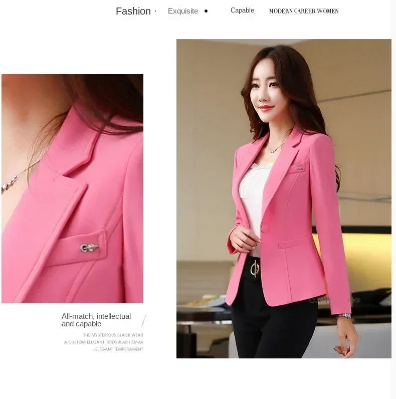 Women's Fit and Tailored Blazer Jacket for Spring and Autumn Office Lady OL Casual Business Suit for Women Trendy Style