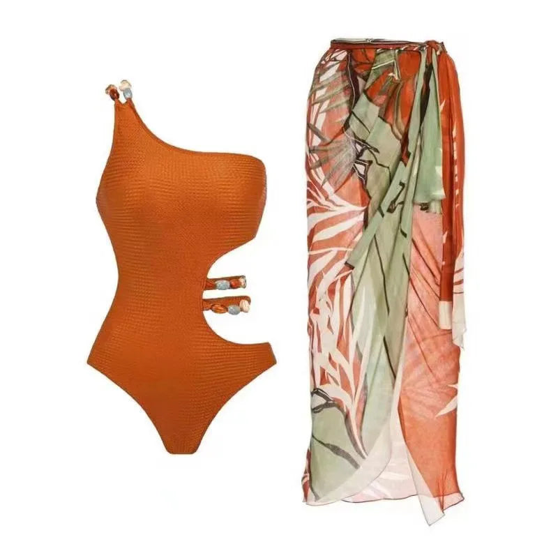 Oceane-Luxury One Shoulder one Piece swimsuit
