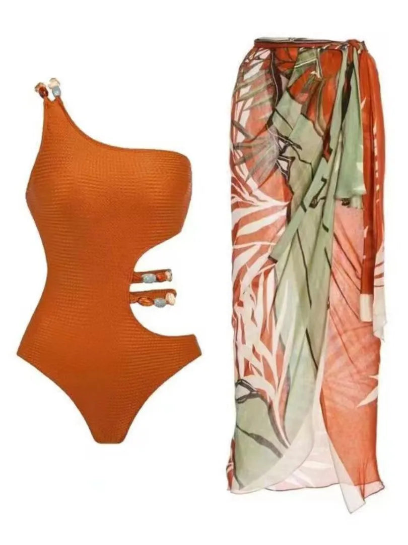 Oceane-Luxury One Shoulder one Piece swimsuit