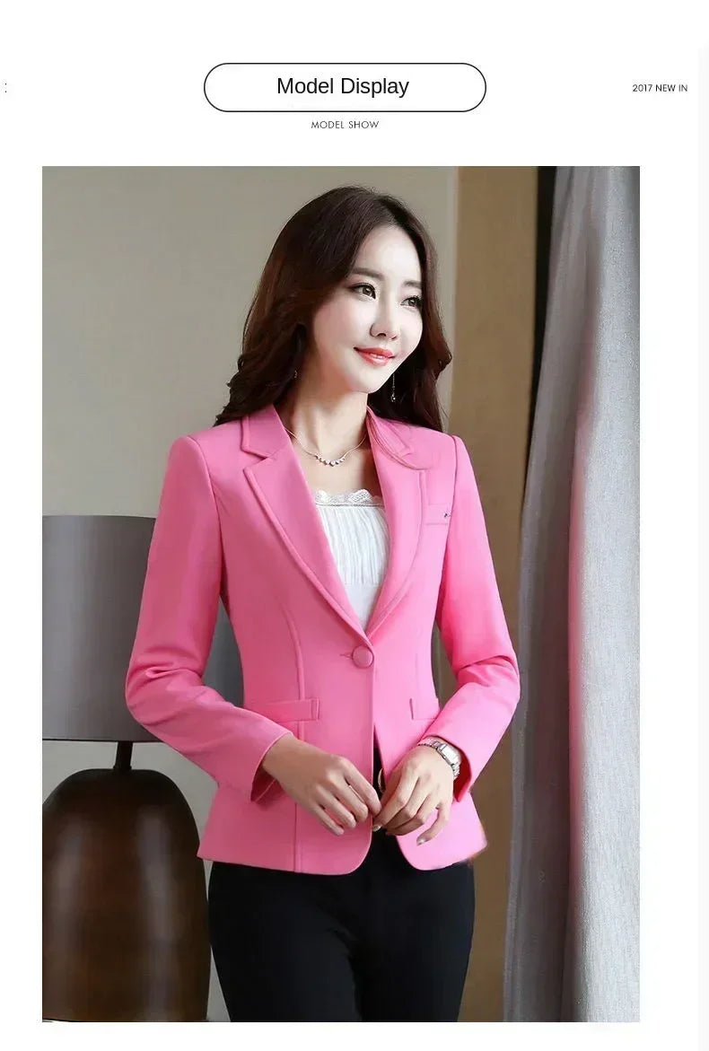 Women's Fit and Tailored Blazer Jacket for Spring and Autumn Office Lady OL Casual Business Suit for Women Trendy Style