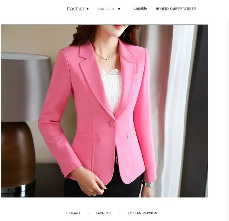 Women's Fit and Tailored Blazer Jacket for Spring and Autumn Office Lady OL Casual Business Suit for Women Trendy Style