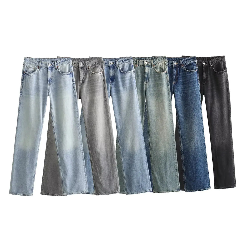 Women's Y2K High Waist Straight Leg Jeans