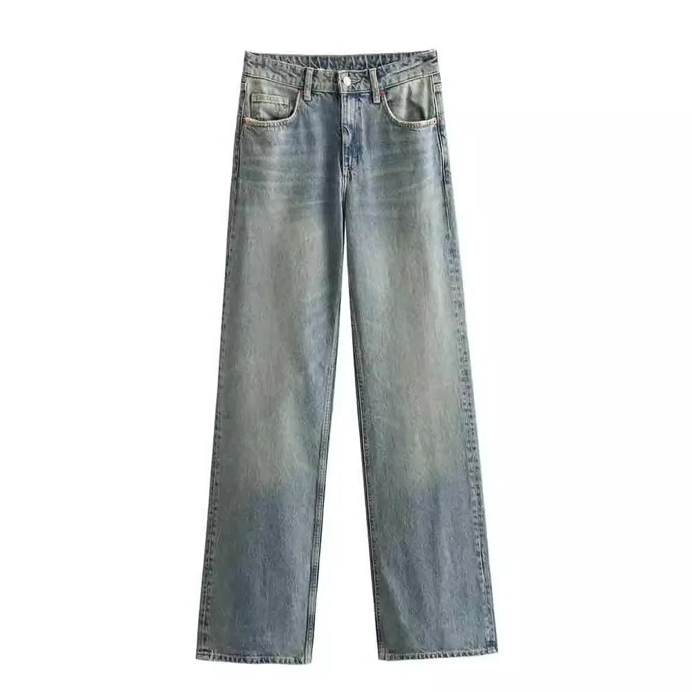 Carolina Rose Waist Straight Leg Jeans