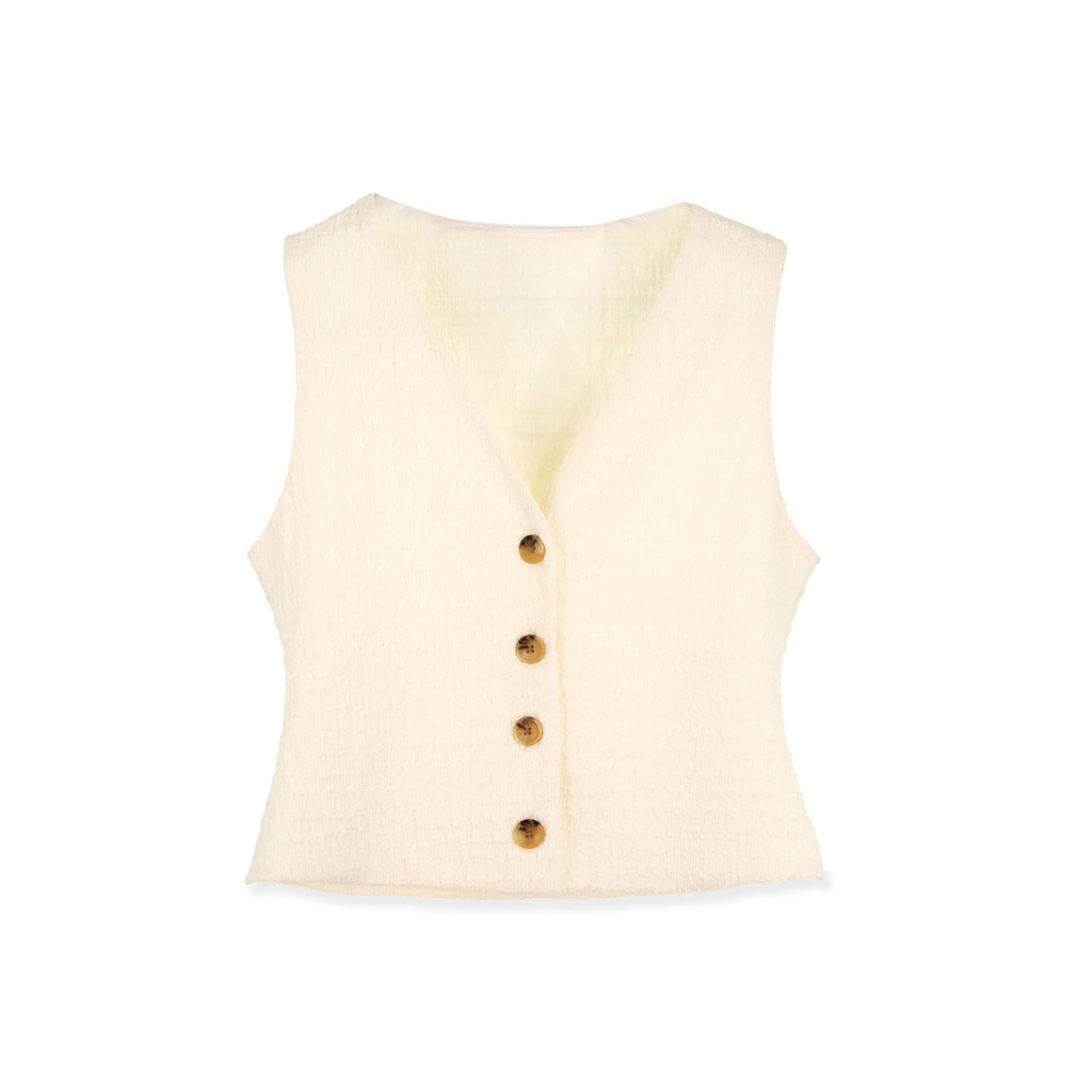 Summer Flow CREAM VEST Top