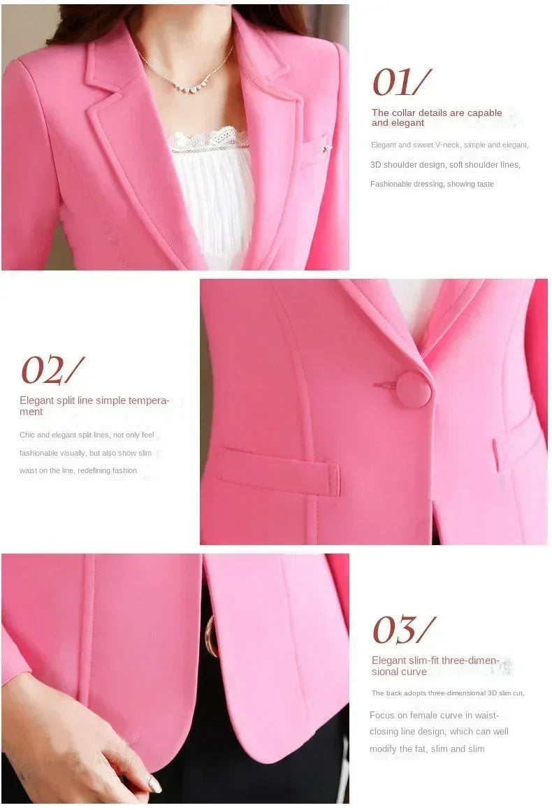 Women's Fit and Tailored Blazer Jacket for Spring and Autumn Office Lady OL Casual Business Suit for Women Trendy Style