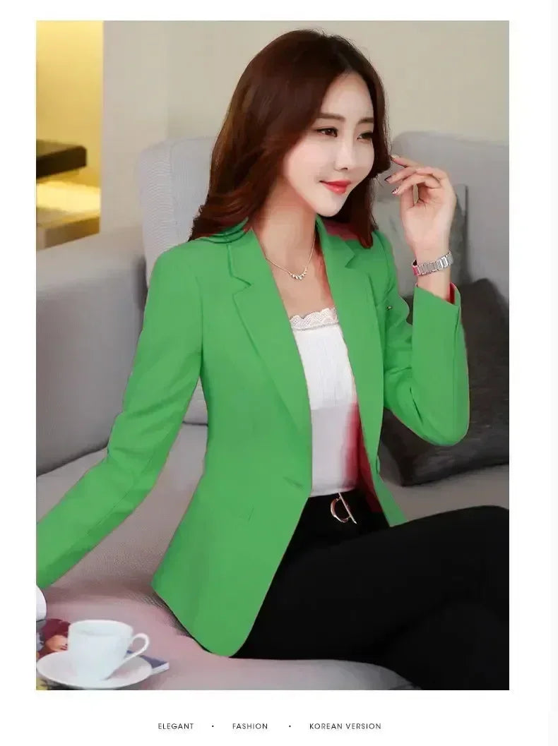 Women's Fit and Tailored Blazer Jacket for Spring and Autumn Office Lady OL Casual Business Suit for Women Trendy Style