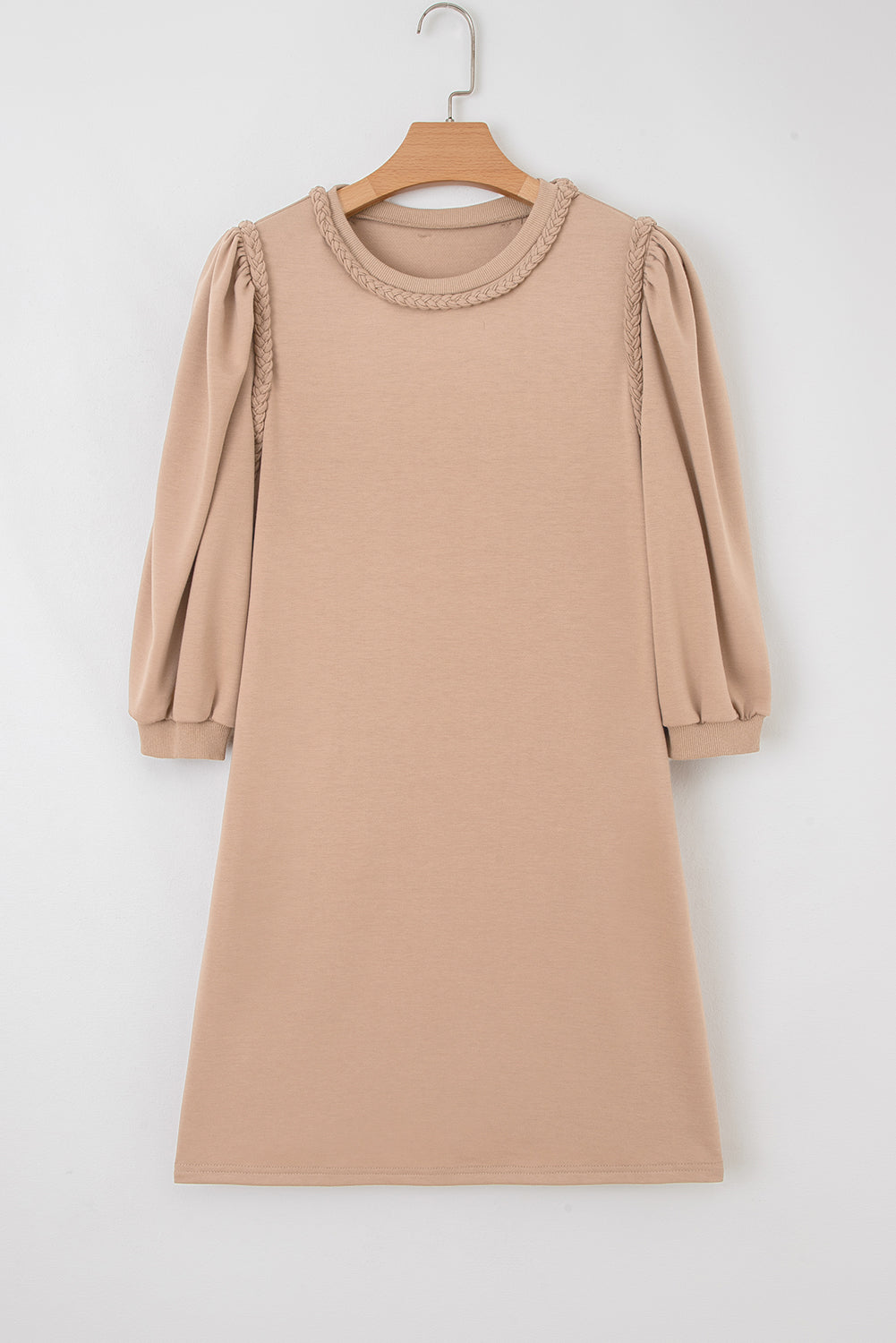 Elise Rose Trim Puff Sleeve Dress
