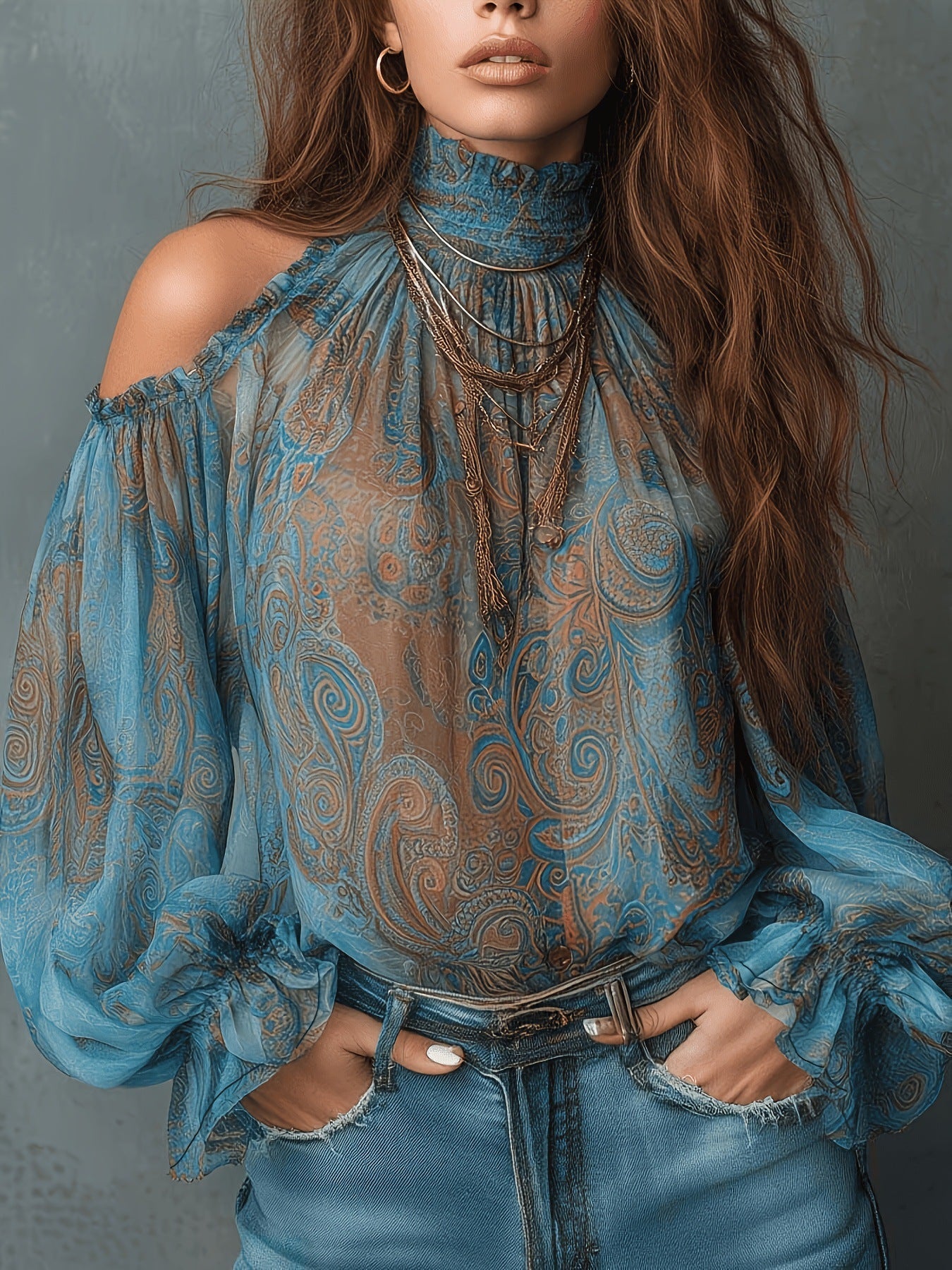 Hollywood Hills Retro Blouse Top