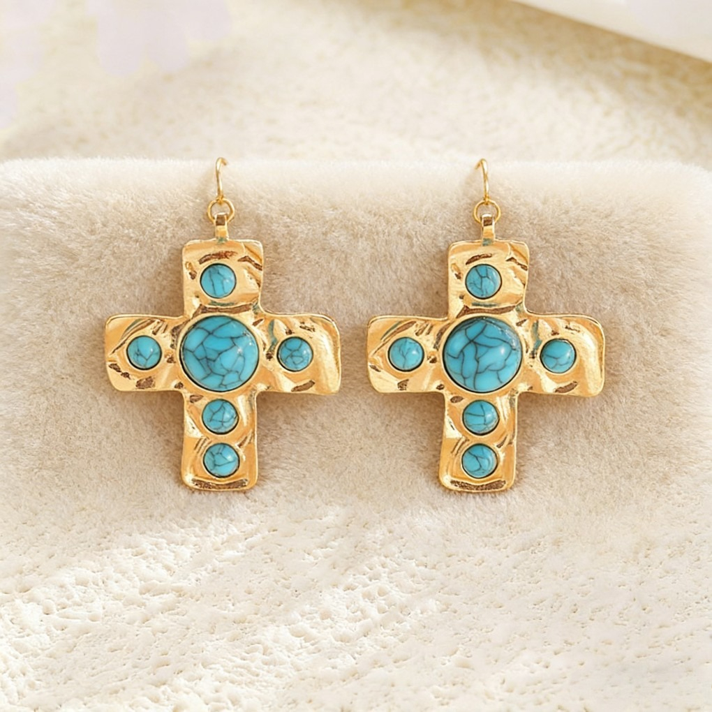 The Santa Fe Turquoise Cross Jewelry Set