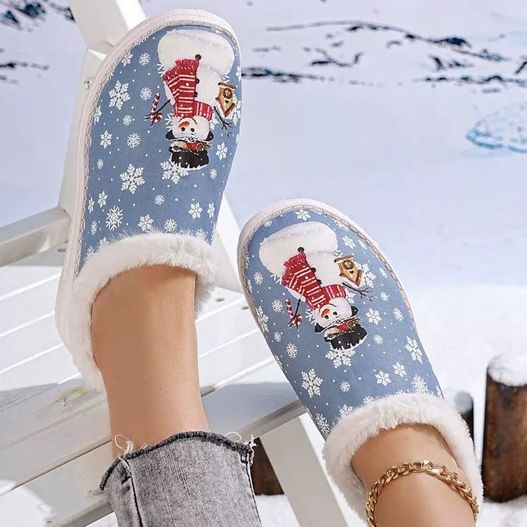 The Holly Snowman Holiday Slippers