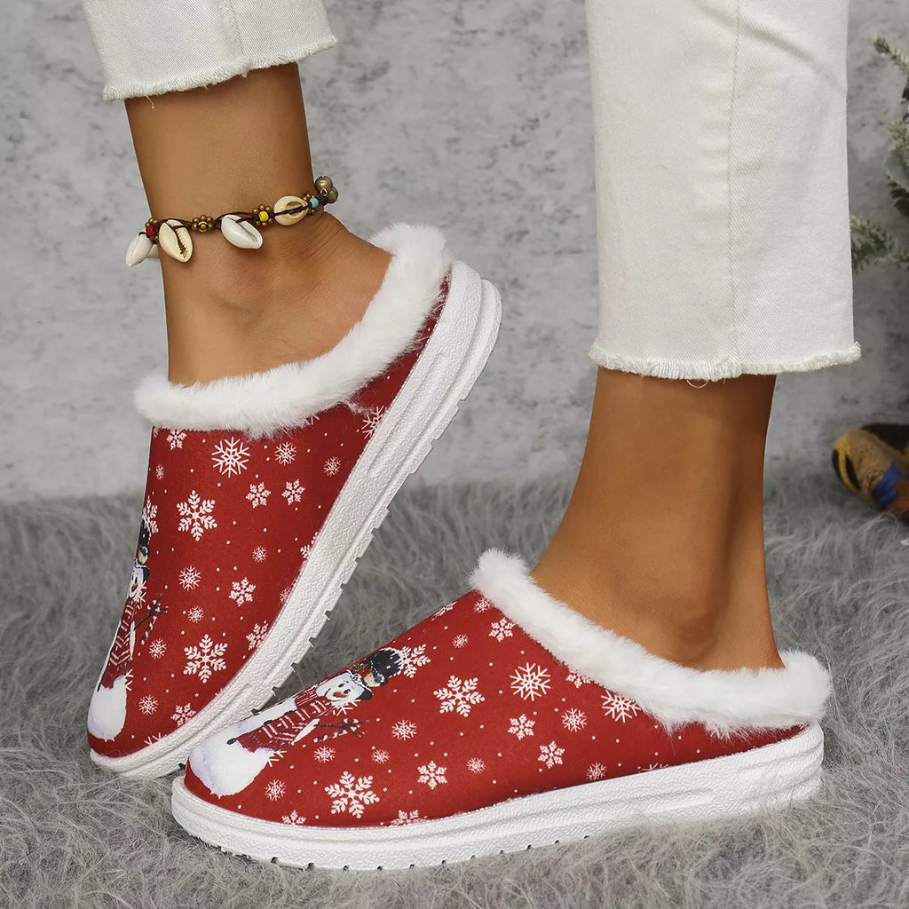 The Holly Snowman Holiday Slippers