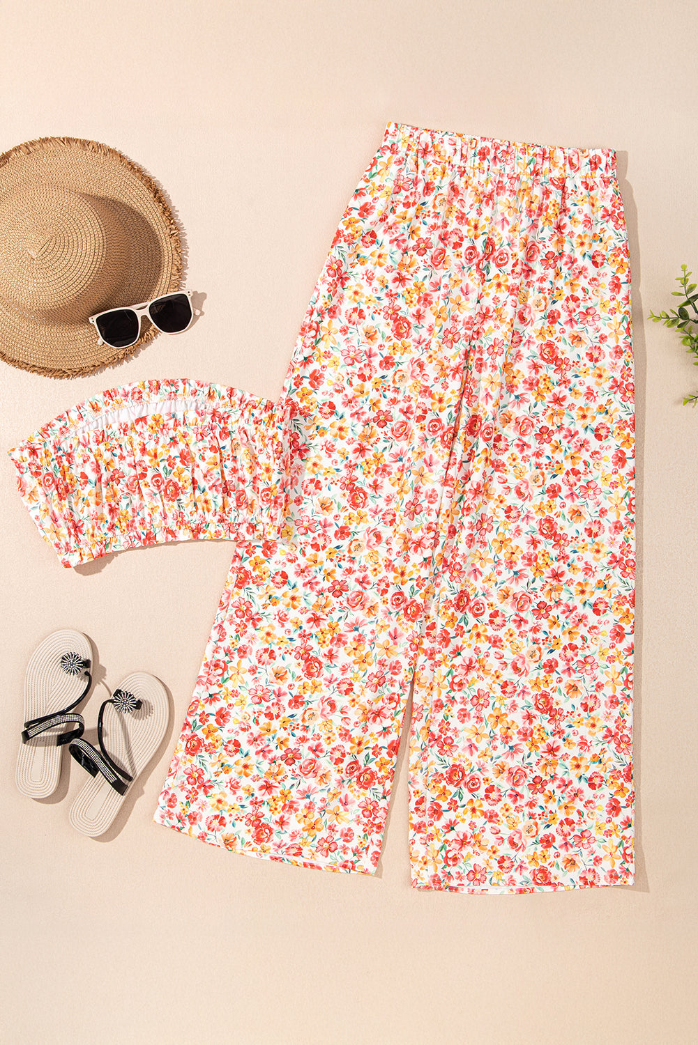 Cloud Nine Floral Wide Leg Pants Set
