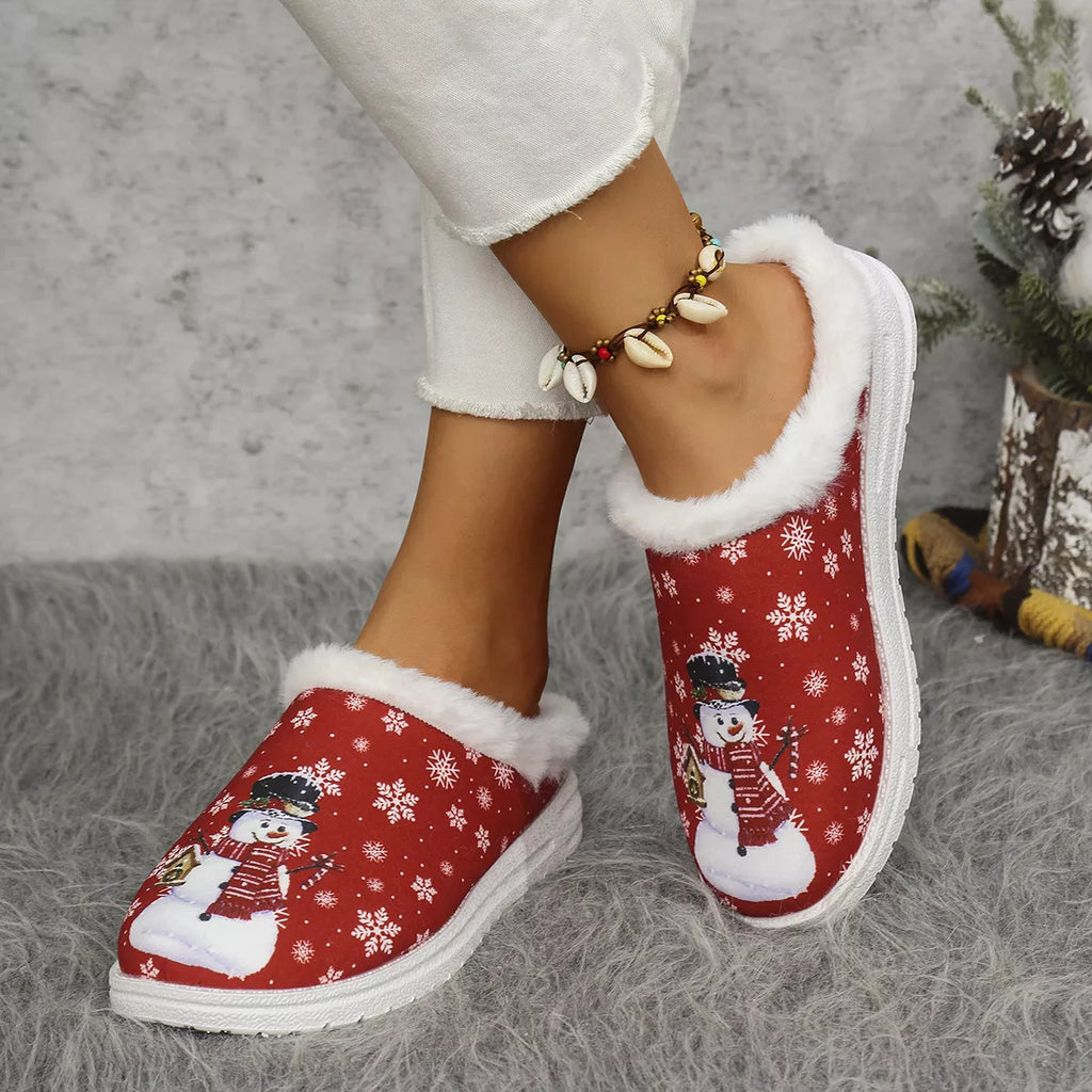 The Holly Snowman Holiday Slippers