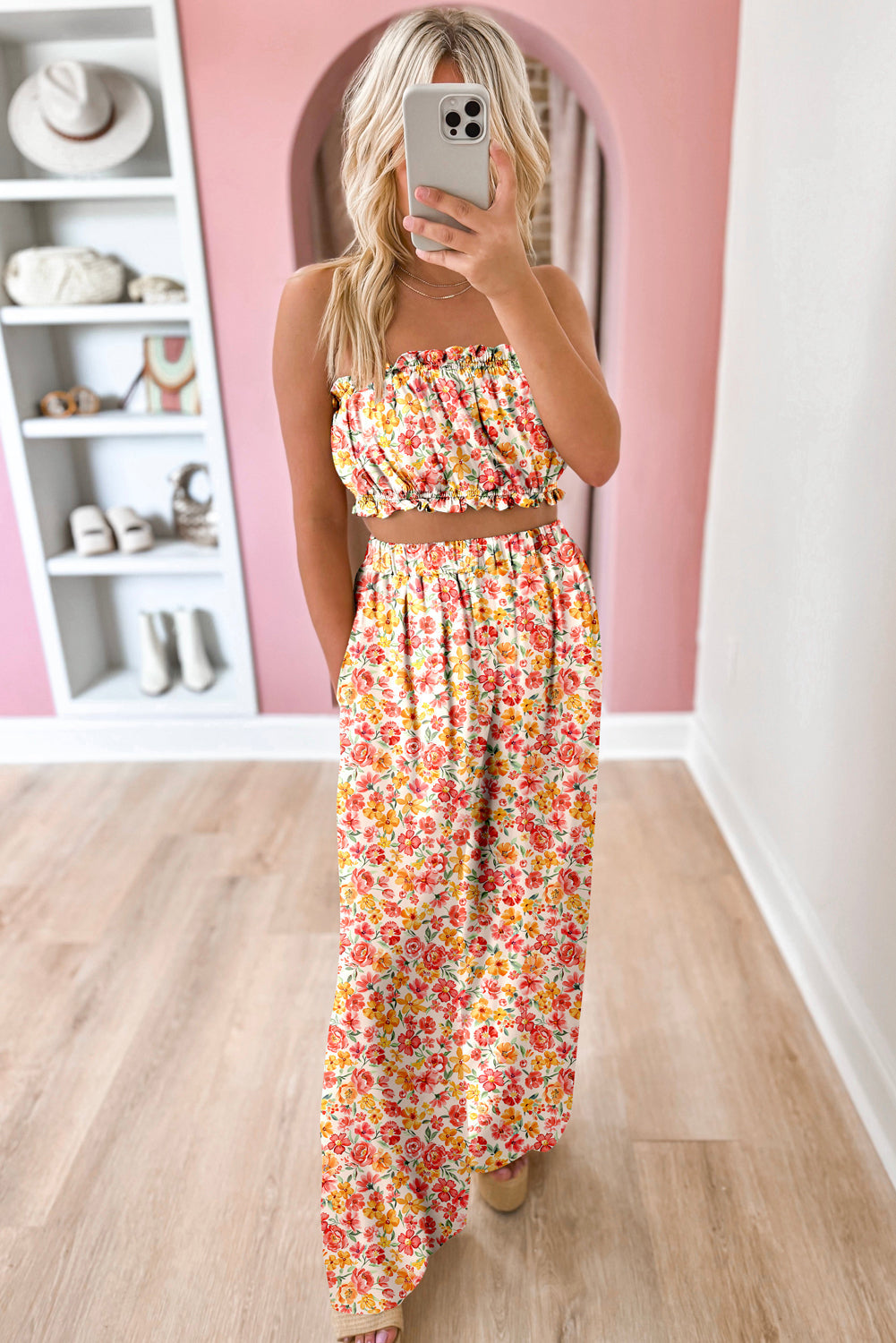 Cloud Nine Floral Wide Leg Pants Set