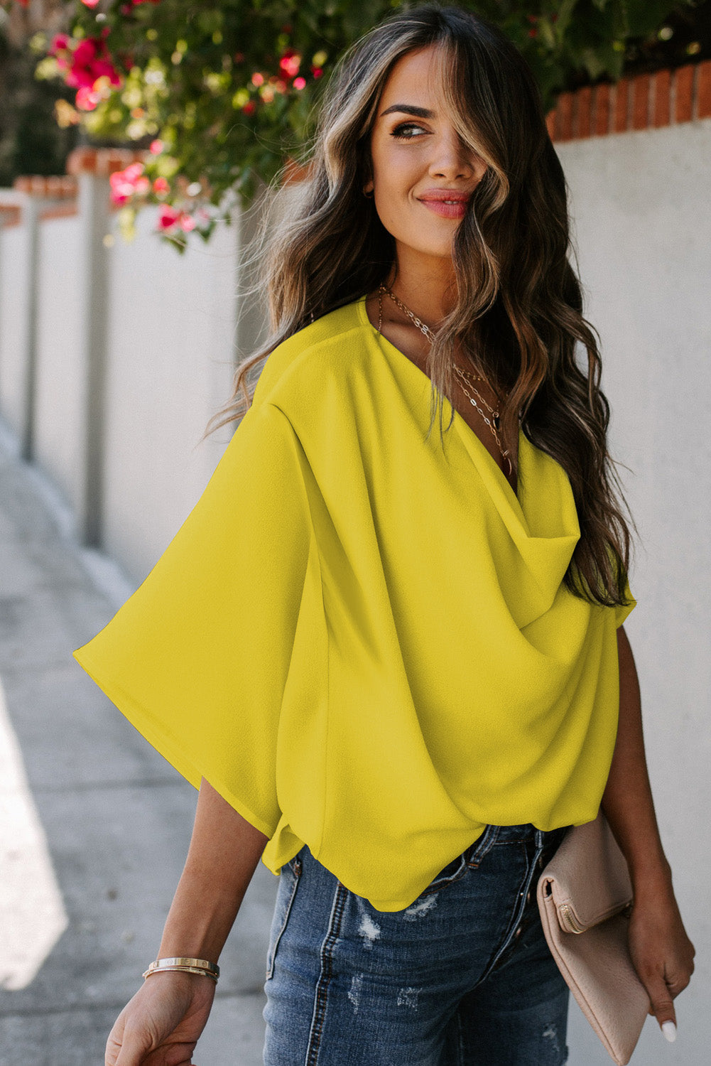 Golden Glow Chic Blouse Top