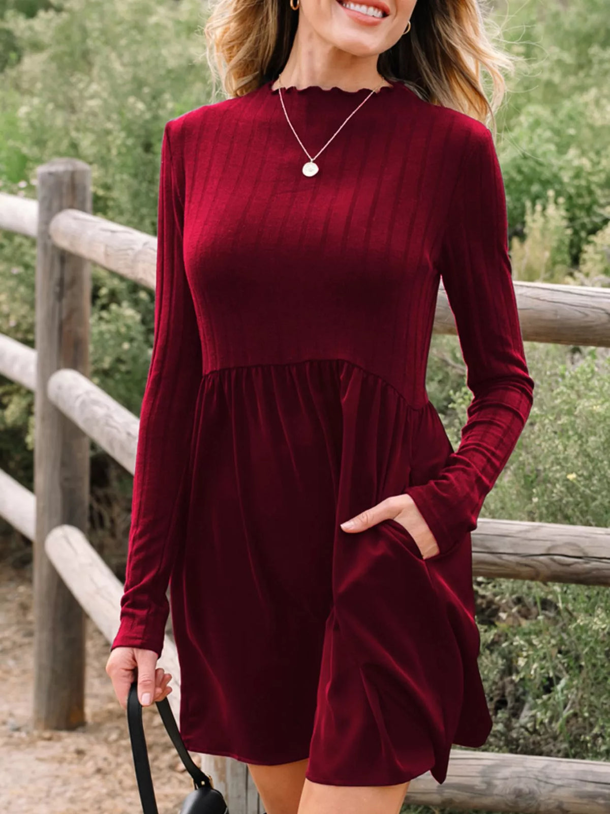 The Maribel Ribbed Fit-and-Flare Mini Dress