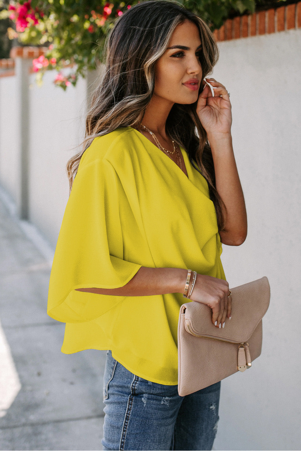 Golden Glow Chic Blouse Top
