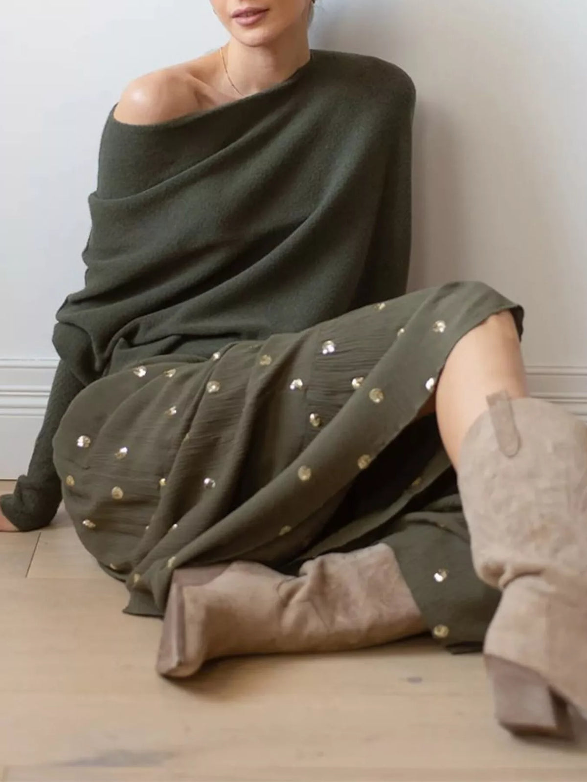 The Elisa Ann Boat-Neck Oversized Sweater