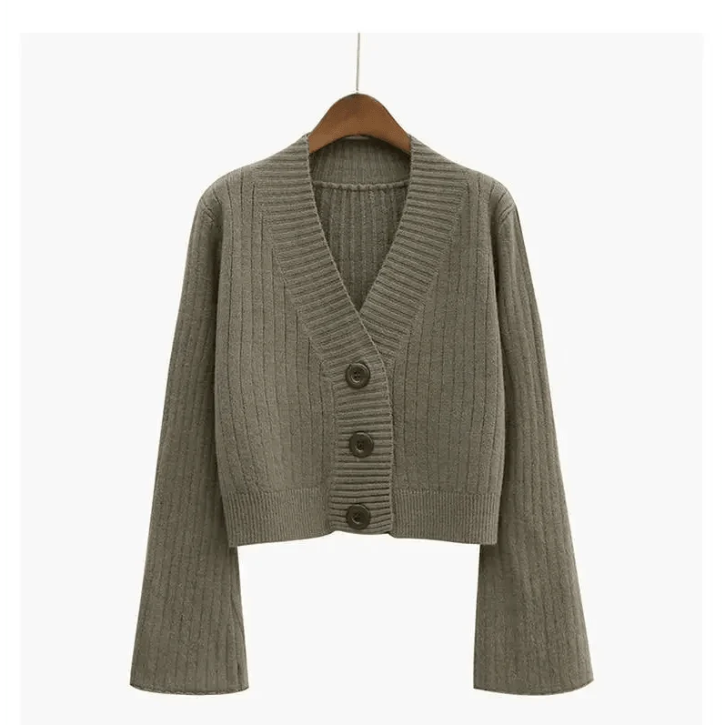 The Autumn Charm Ribbed Knit Cardigan