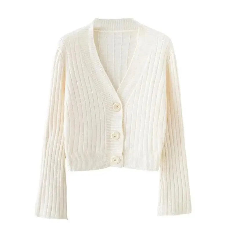 The Autumn Charm Ribbed Knit Cardigan