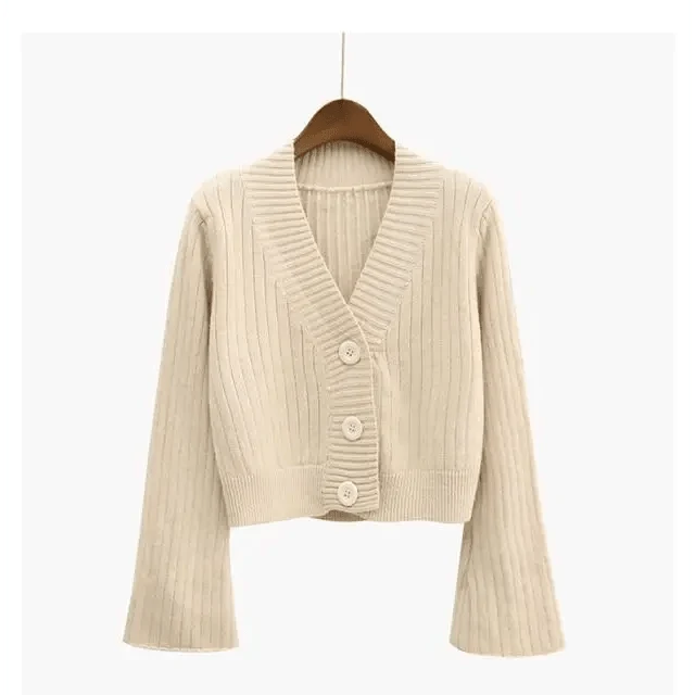The Autumn Charm Ribbed Knit Cardigan